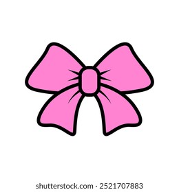 Pink ribbon cartoon, digital art illustration.