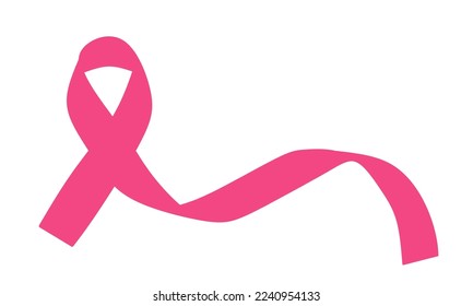 pink ribbon chest cancer awareness.  Vector illustration.