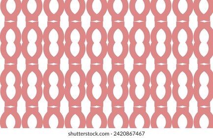 Pink  ribbon curve on white background, seamless pattern with repeat pink waves as vertical strip line, replete image design for fabric printing patter