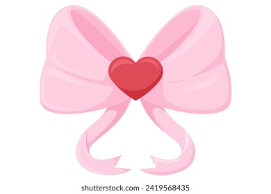 Pink Ribbon Cute Valentine Day Sticker