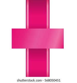 pink ribbon emblem image vector illustration design 