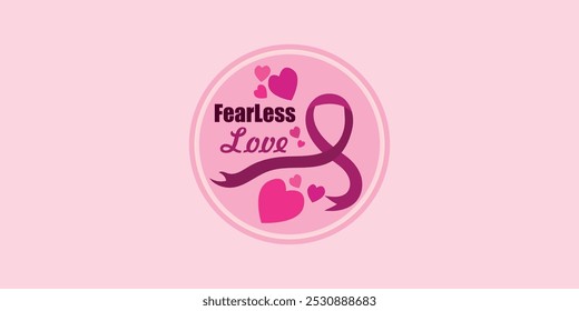 Fita Rosa Destemido Amor Coração Ilustração 