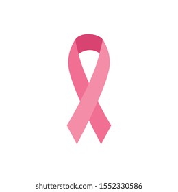 pink ribbon of the fight cancer against breast vector illustration design