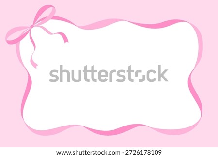 pink ribbon frame with bow for Valentine's Day, Wedding, Baby Shower, etc.