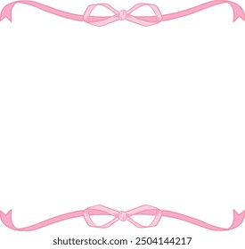 pink ribbon frame, hand-drawing style