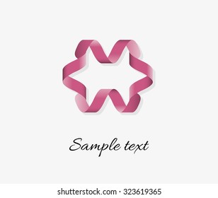 pink ribbon frame with shadow and sample text