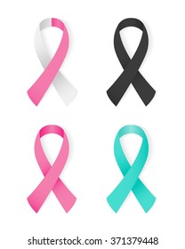 Pink Ribbon With Gradient Mesh, Vector Illustration.