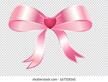 pink ribbon with heart