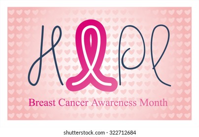 Pink ribbon of hope