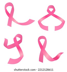 pink ribbon, an icon against cancer, breast cancer icon
