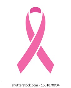 Pink ribbon icon breast cancer awareness vector illustration isolated