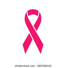 Pink ribbon icon. Breast cancer.