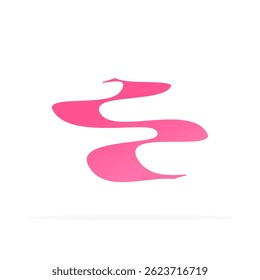 Pink ribbon icon, colored flat vector. Modern and minimalist design.