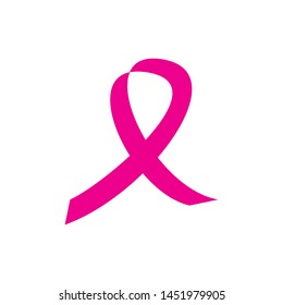 Pink ribbon icon sign illustration