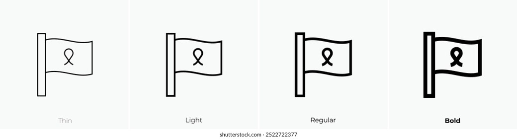 pink ribbon icon. Thin, Light Regular And Bold style design isolated on white background