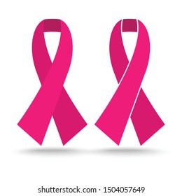 Pink ribbon illustration ,Pink ribbon for breast cancer awareness campaigns