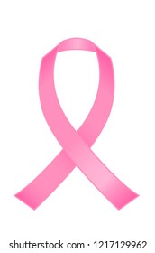Pink ribbon isolated on white