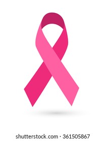 Pink Ribbon. Isolated on white background vector symbol of the fight against cancer