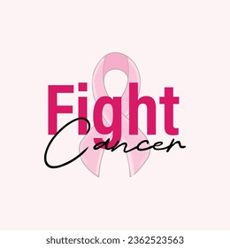 Pink ribbon line art brush style. Breast Cancer Awareness Month Campaign. Icon design for poster, banner, t-shirt.