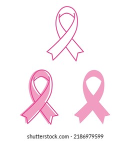 Pink Ribbon Movement Symbol Mark Line Stock Vector (royalty Free 