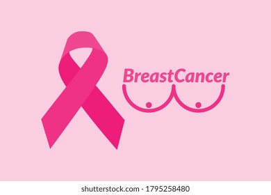 Pink ribbon. October breast cancer awareness month
