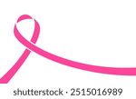 pink ribbon on a white background pink ribbon cancer awareness horizontal banner design with white space Breast Cancer Awareness Month vector graphic or illustration