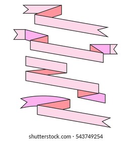 pink ribbon on white background