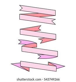 pink ribbon on white background