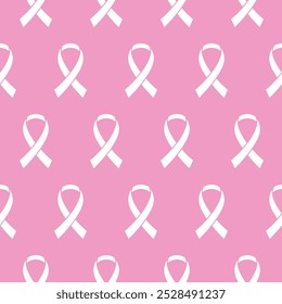Pink ribbon pattern breast cancer theme