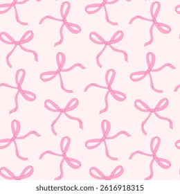 Pink ribbon pattern creating a soft, whimsical background perfect for celebrations and craft projects