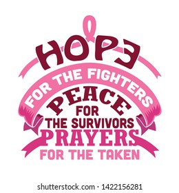 Pink Ribbon Quote and Saying. Hope for the fighters