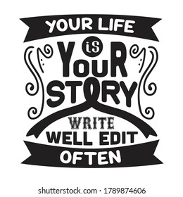 Pink Ribbon Quote and Saying. your life is your story