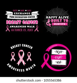 Pink RIbbon Sayings & Quotes. 100% Vector best for t shirt design and print design.