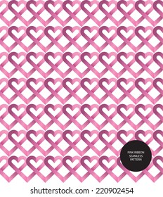 Pink ribbon seamless pattern