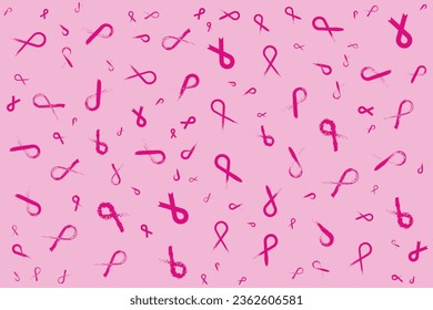 pink ribbon seamless pattern cancer medical background