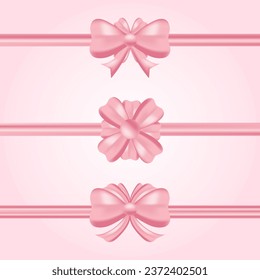 Pink ribbon with several shapes. supporting elements for graphic design
