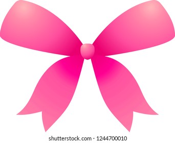 Pink ribbon shaped like a butterfly