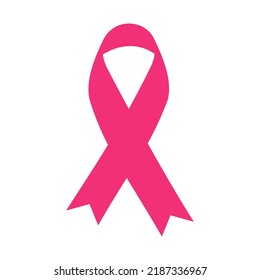 Pink ribbon sign. Breast Cancer Awareness Month.  Vector.