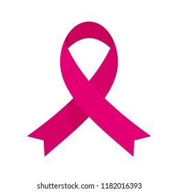 Pink ribbon support breast cancer icon. Flat illustration of pink ribbon support breast cancer vector icon for web design