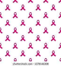 Pink ribbon support breast cancer pattern seamless vector repeat for any web design