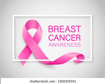 Pink ribbon symbol. Breast Cancer Awareness Month Campaign. Icon design. For poster, banner and t-shirt. Vector Illustration.