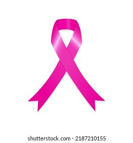 Pink ribbon as symbol breast cancer awareness, Paget’s disease, Eosinophilic Diseases and overall women’s health Vector Illustration EPS10