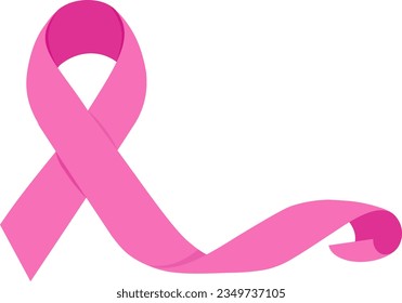 Pink ribbon symbol. Breast cancer awareness month campaign. Vector illustration.