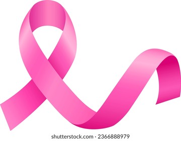 Pink ribbon symbol. Breast cancer awareness month campaign. Vector illustration.