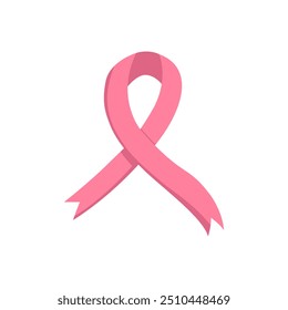 The pink ribbon is a symbol of breast cancer awareness. Vector illustration