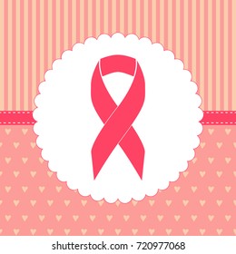 Pink ribbon symbol of breast cancer awareness month pattern