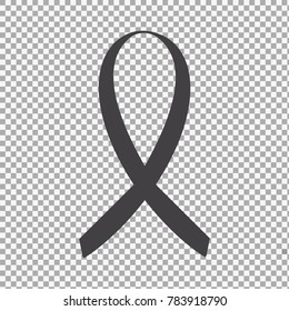 A pink ribbon, symbol of breast cancer awarenes on transparent background. Vector illustration