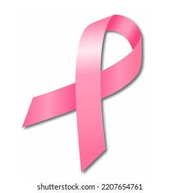 Pink ribbon. Symbol of the fight against breast cancer. Vector illustration.