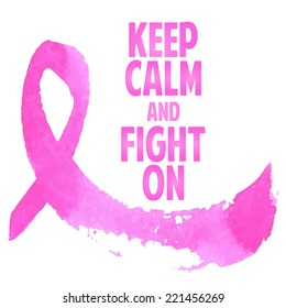 Pink ribbon, symbol of the fight against breast cancer in a watercolor style. Vector.