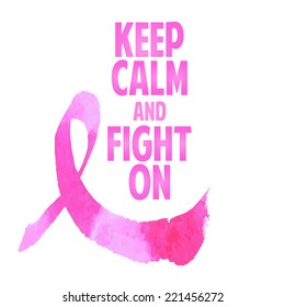 Pink ribbon, symbol of the fight against breast cancer in a watercolor style. Vector.